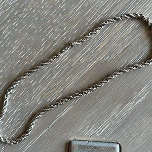 Precious precious sterling silver and 14k gold rope necklace